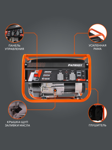 Бензиновый генератор PATRIOT GRS 3500 для гаража фото