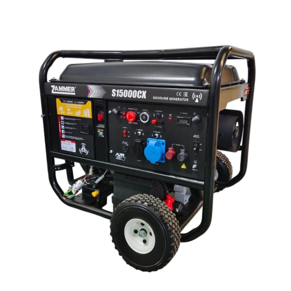 Бензиновый генератор Zammer S15000CX на колесах фото