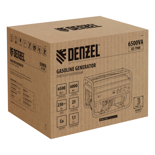 Бензиновый генератор DENZEL GE 7900 фото