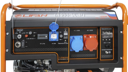 Бензиновый генератор Lifan 10500EA-3U с датчиком моточасов (с мощн без огранич при 1-но и 3-х фазном режиме) фото