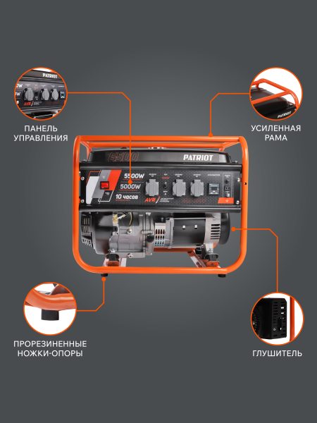 Бензиновый генератор PATRIOT GRS 6500 для дачи фото