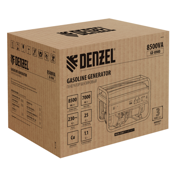 Бензиновый генератор DENZEL GE 8900 4-х тактный фото