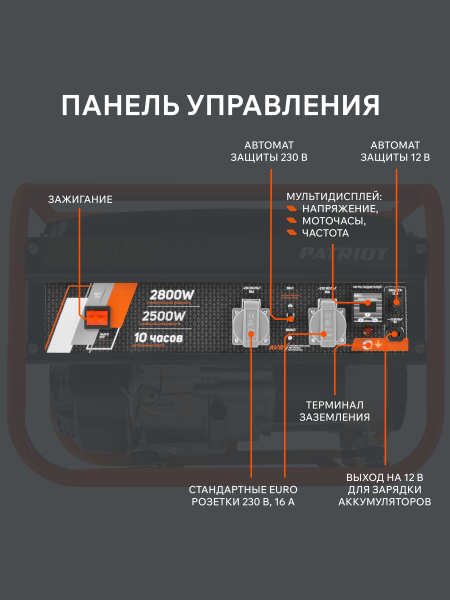 Бензиновый генератор PATRIOT GRS 3500 для гаража фото