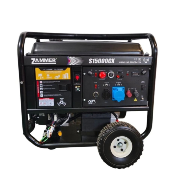 Бензиновый генератор Zammer S15000CX на колесах фото