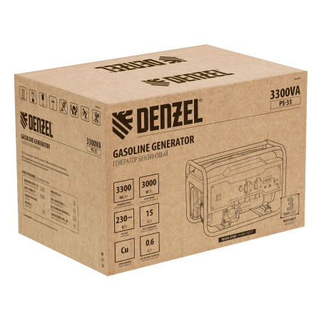 Бензиновый генератор DENZEL PS 33 фото